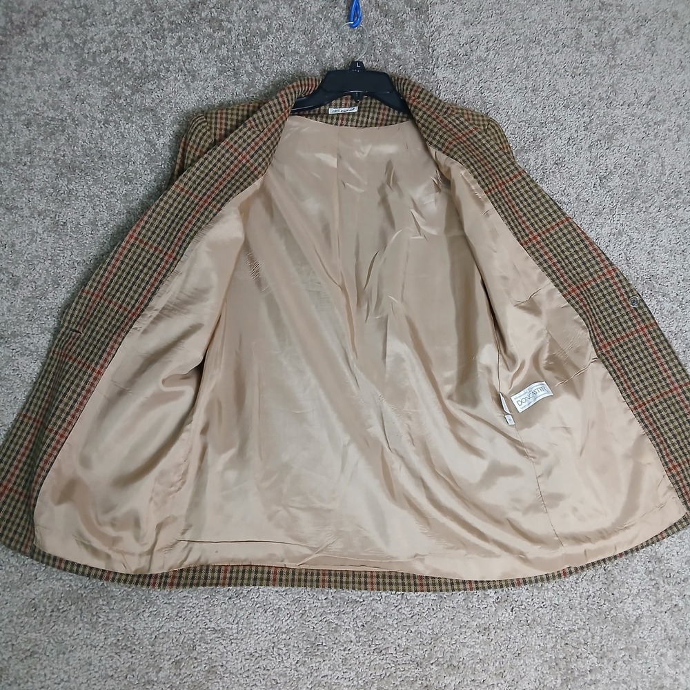 Doncaster Silks 100% Woven Silk Plaid Blazer Jacket Brown Green Red Womens 6 - Picture 11 of 14